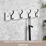 keypak Minimalistic Wall-Mounted Coat Rack 4 Hooks 38cm Matte Black/White view 5