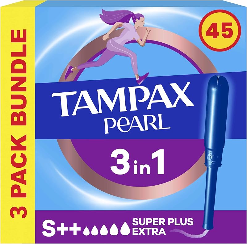 Tampax Pearl Super Plus Extra 15CT x3 Tampons SmoothTouch Applicator
