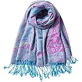 TUSHUSTY Pashmina Feel Shawls Wraps Rave Scarf for Women Soft Silky Reversible Men Scarves Hijab