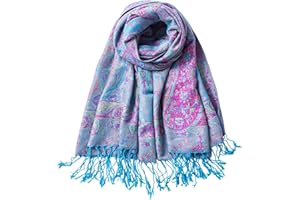 TUSHUSTY Pashmina Feel Shawls Wraps Rave Scarf for Women Soft Silky Reversible Men Scarves Hijab