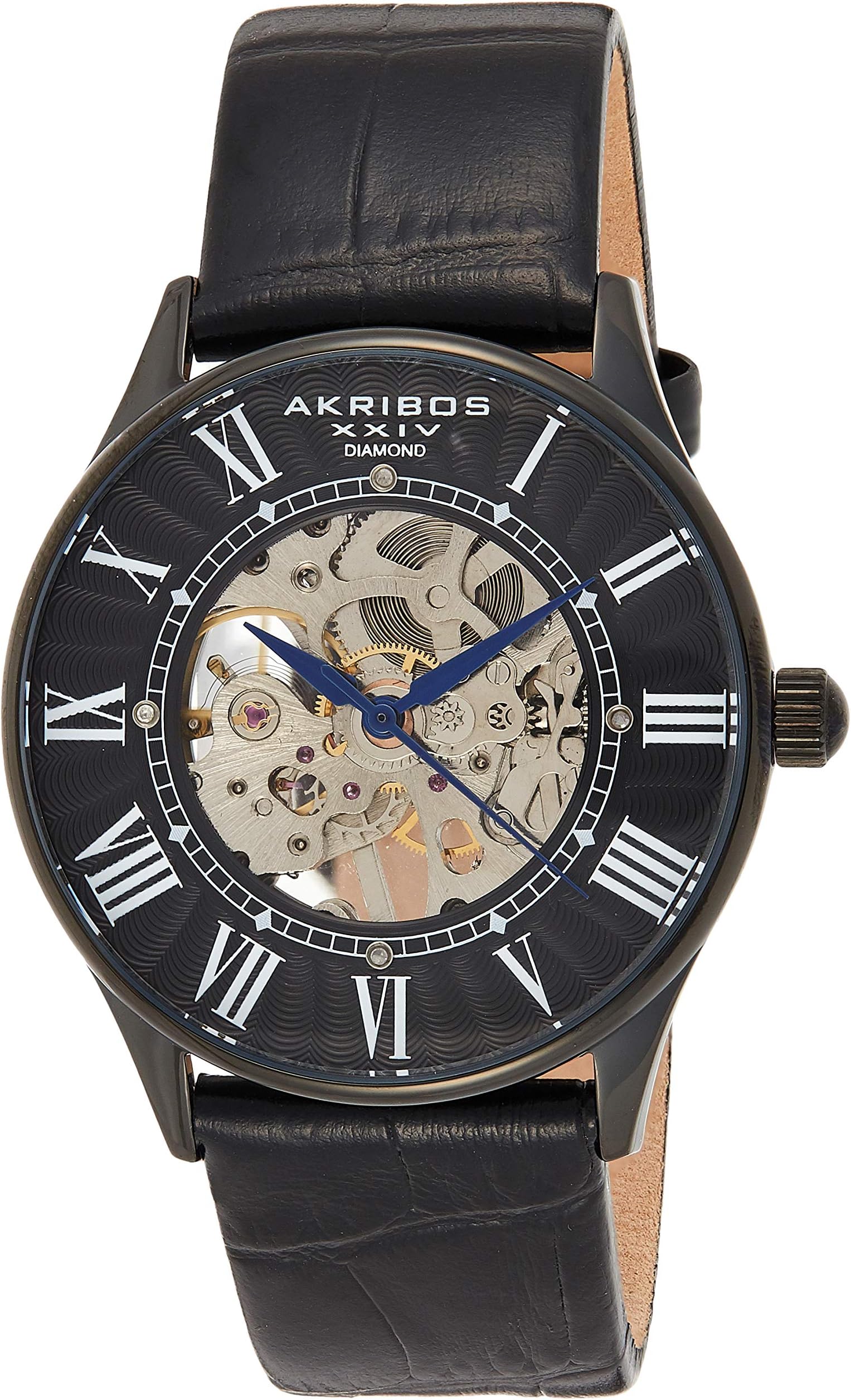 Akribos XXIV Men's AK499 Bravura Slim Mechanical Leather Strap Watch