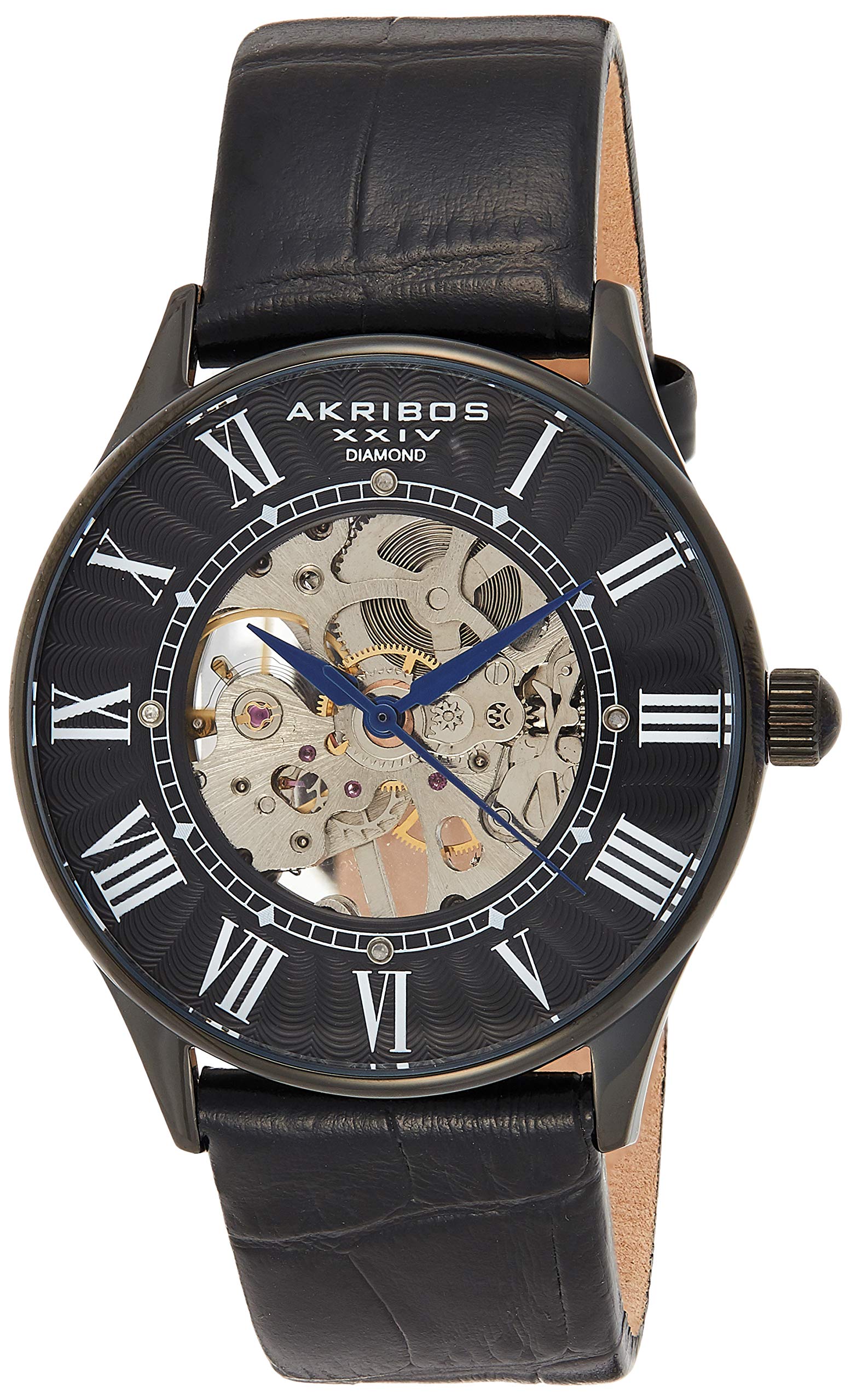 Akribos XXIV Men's AK499 Bravura Slim Mechanical Leather Strap Watch
