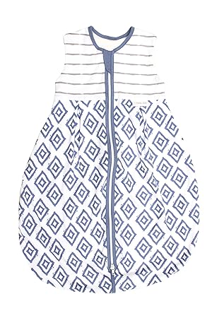 Emma & Noah Baby Schlafsack, Kugelschlafsack, Übergangsschlafsack (1.0 Tog), 100% Baumwolle, Größe: 110 cm, Farbe: Blau, idea