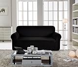 SAMSTEX 3 Seater Sofa Cover 1-Piece High Stretch 72-92 Inch Black view 2