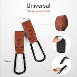 Baby Uma Leather-Style Buggy Clips 2 Pack Universal Pram Clips Camel view 6