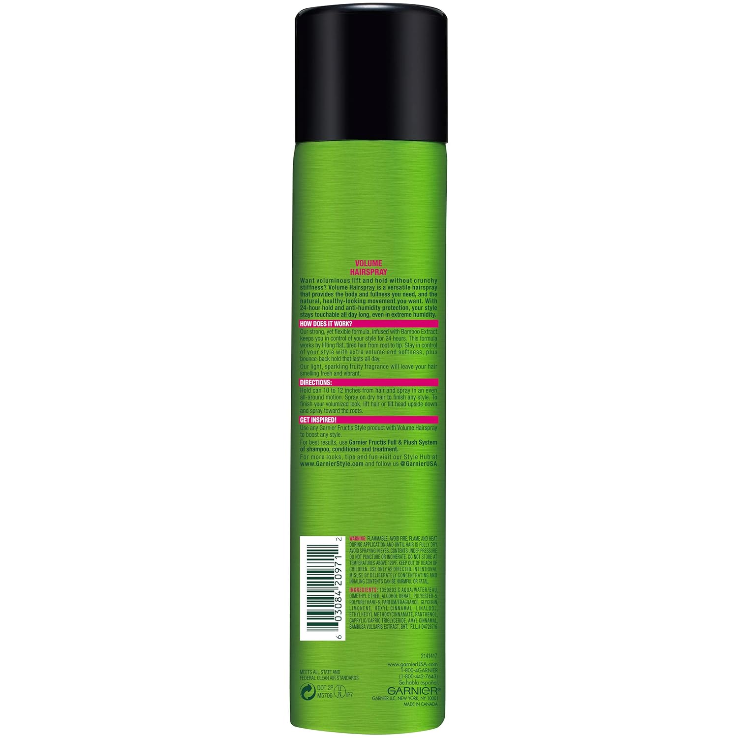 Garnier Hair Care Fructis Style Volume Anti-Humidity Hairspray, 2 Count : Beauty