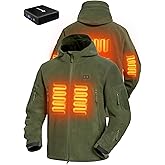 ANTARCTICA GEAR Heated Jacket with 12V 16000mAh Battery Pack, Polar Fleece Coat for Men Women, Fit Zip Hood Winter Jacket