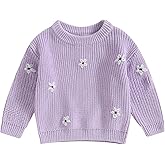 Mubineo Baby Girl Winter Clothes Cute Flower Sweater Crewneck Pullover Long Sleeve Knit Newborn Infant Sweaters