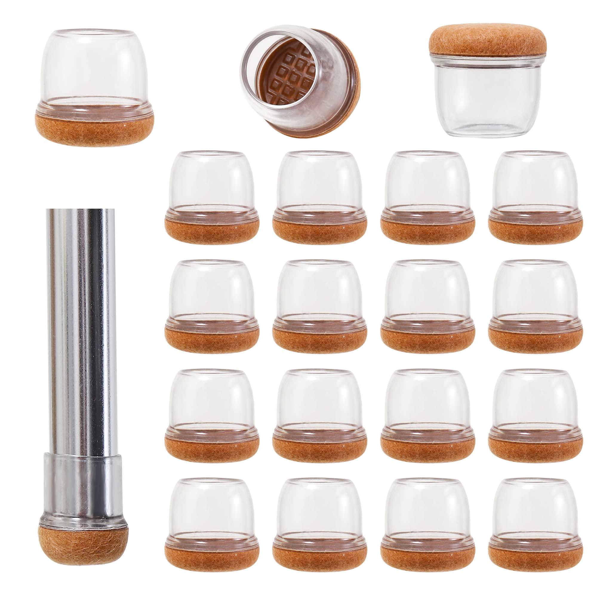 Photo 1 of 16Pcs Small Silicone Chair Leg Caps 1 1/4 inch, Furniture Pads for Hardwood Floors Round Chair Leg Floor Protectors