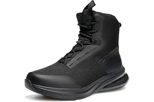 CENNID Women's Wide Tactical Work Boots Side Zipper Comfortable Arch Support Waterproof Military Boots Outdoor Lightweight Motorcycle Combat Hiking Boots