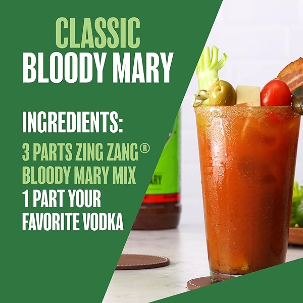 ZING ZANG BLOODY MARY MIX, NON-ALCOHOLIC COCKTAIL MIXER, 32 FL OZ BOTTLE (PACK OF 1)