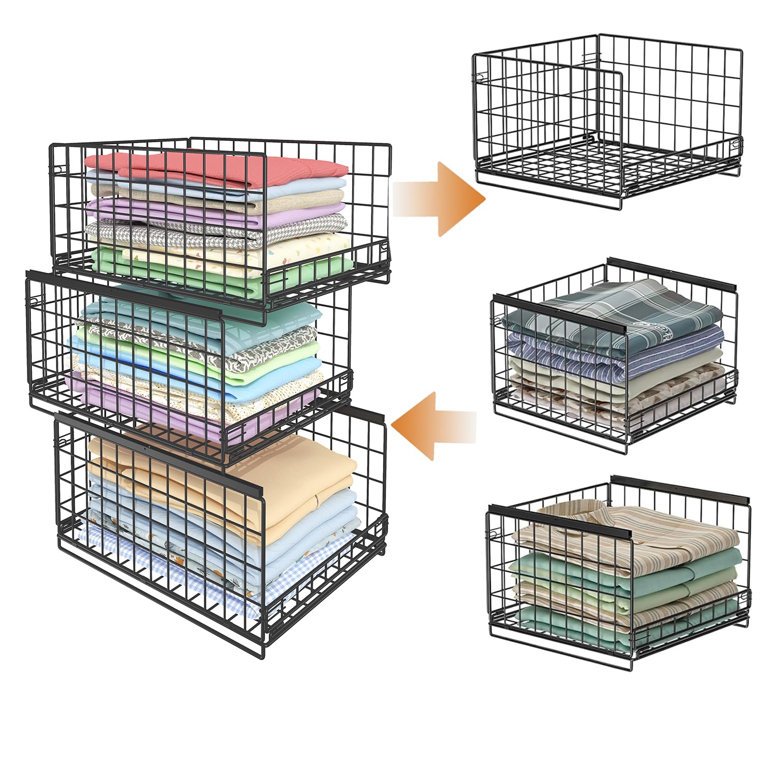 Photo 1 of JKsmart 3-Tier Stackable Closet Organizers and Drawer Storage Shelves
