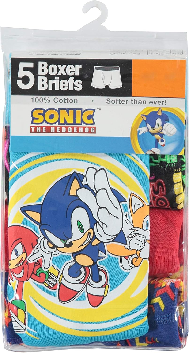 Sonic The Hedgehog 5 Pack Boys Briefs or Boxer Briefs: Clothing
