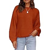 PRETTYGARDEN Womens Fall Sweaters 2025 Casual Loose Crewneck Ribbed Long Sleeve Top Knit Pullover Sweater