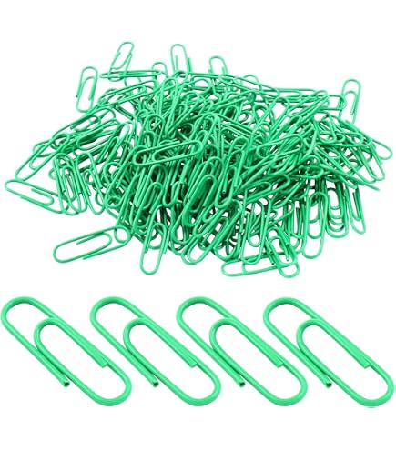Pack De 200 Clips De Papel De Colores - 27 Mm, Metal Con Revestimiento Plástico, Caja Incluida
