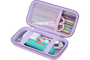 BOVKE Carrying Case for 3Doodler Start+ Essentials 3D Pen Set, Learn from Home Art Activity Set Hard Case, Mesh Pocket for 3D Printing Filament, Stencil Book, Cable Accessories, Purple (Box Only)