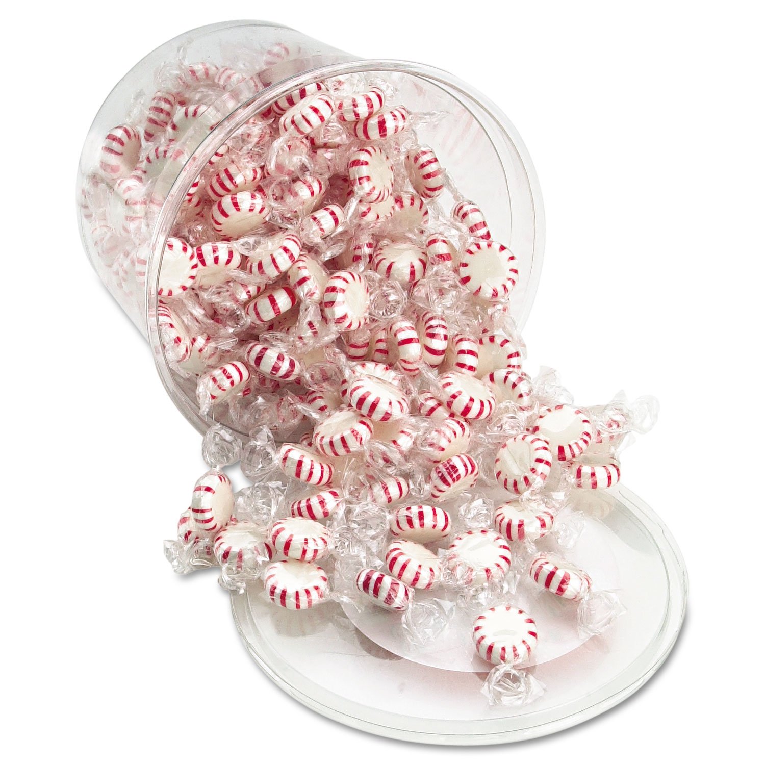 Office Snax 70019 Starlight Mints, Peppermint Hard Candy, Individual Wrapped, 2 lb Resealable Tub