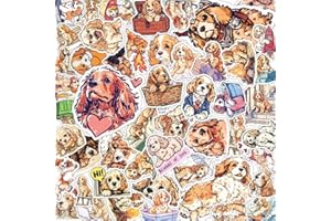 100 PCS Cocker Spaniel Stickers Pack – Waterproof Dog Decals for Water Bottles, Laptops, Phones, Notebook, Cars – Cool Vibran