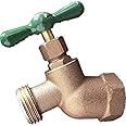 EZ-FLUID 3/4" FIP X 3/4" MHT Brass No-Kink Hose Bib, Heavy Duty Outdoor Garden Spigot Shut Off Valve (1 Pack)