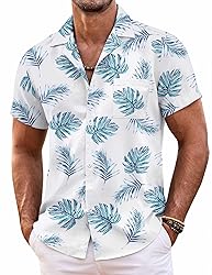 COOFANDY Hawaiian Shirt for Men Short Sleeve