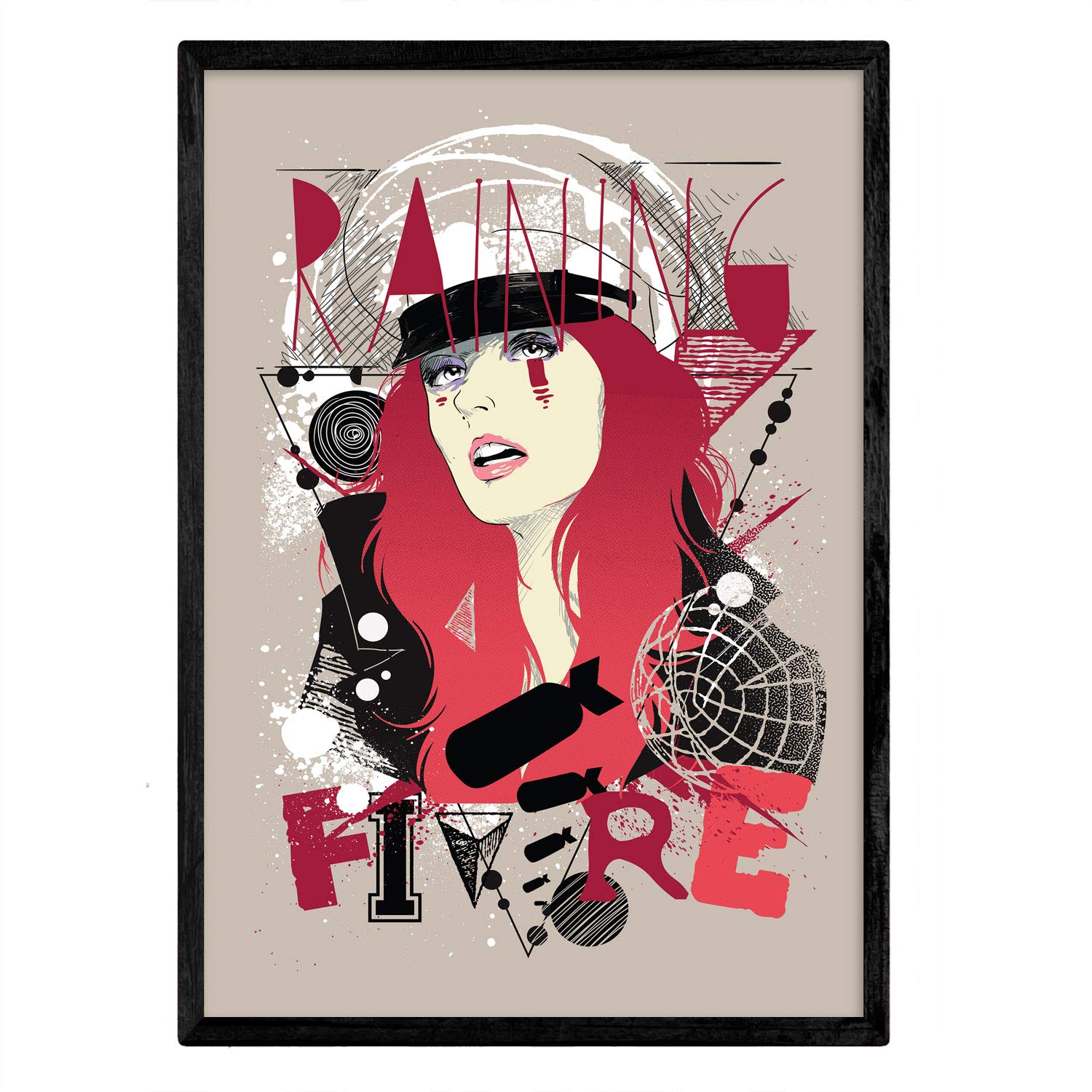 Nacnic Rain Poster Fire. Design decorative sheet. A4 size — image 1