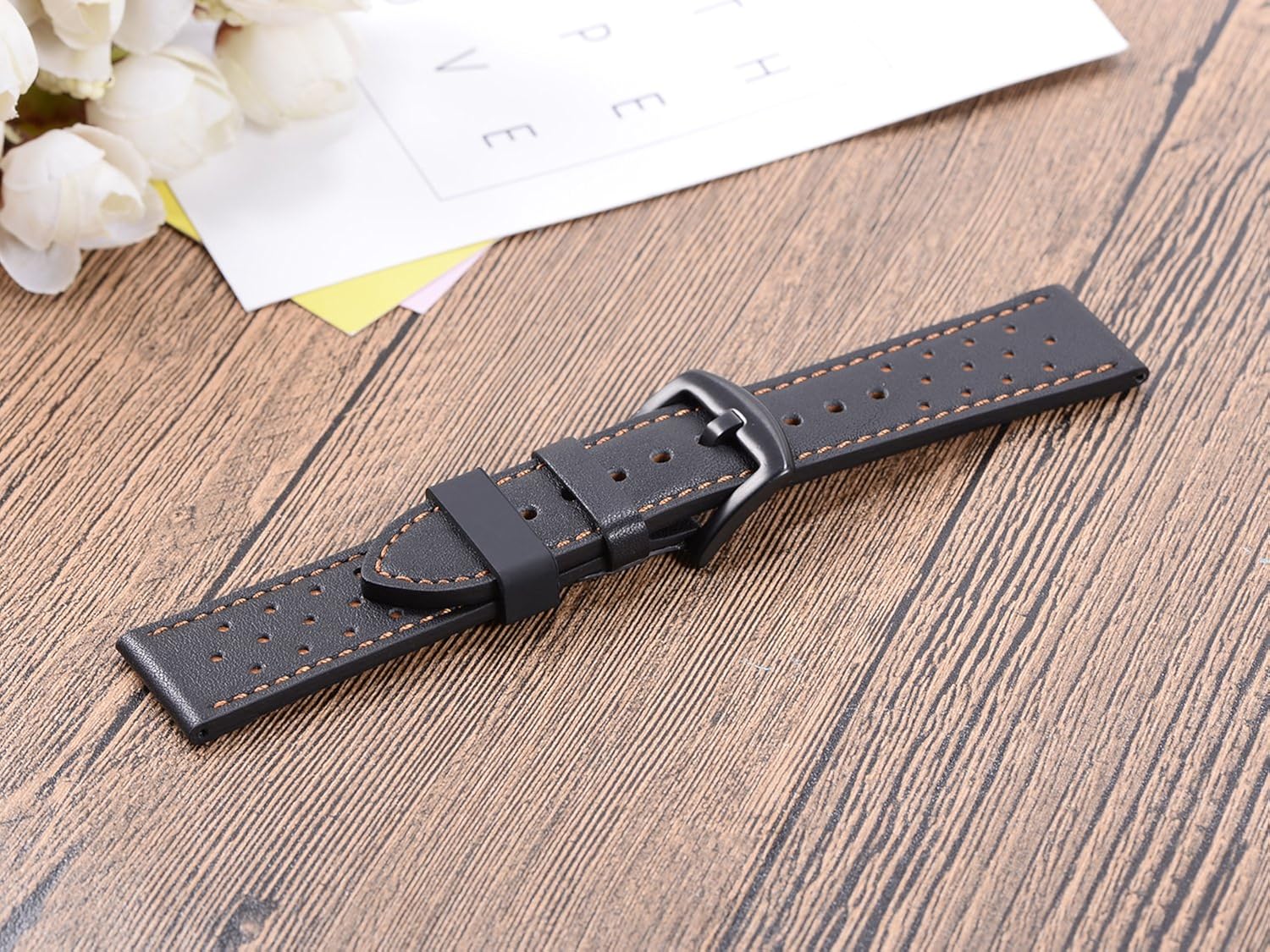 Adebena 6Pieces Rubber Watch Band Strap Loops 14mm/16mm/18mm/20mm/22mm/24mm/26mm Black Clear Replacement Resin Holder Retainer with Spring Bar Tools: Clothing