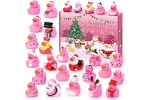 MICMINGLE Christmas Duck Advent Calendar 2024, 24Pcs Countdown Christmas Rubber Ducks Advent Calendar, Rubber Duck Advent Xmas Calender,Christmas Countdown