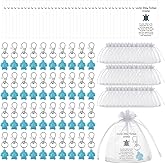 Caeuiciw 40 Sets Travel Turtle Keychains Small Sea Turtle Keychain Positive Good Luck Inspirational Turtles Charm Gifts with Organza Bag and Greeting Card for Family Friend