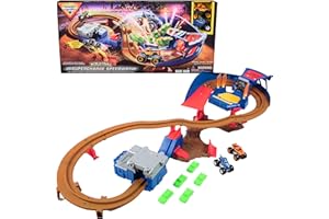 Monster Jam, Supercharge Speedway Playset, Megalodon et El Toro Loco Monster Trucks moulés sous pression, jouets lumineux pou