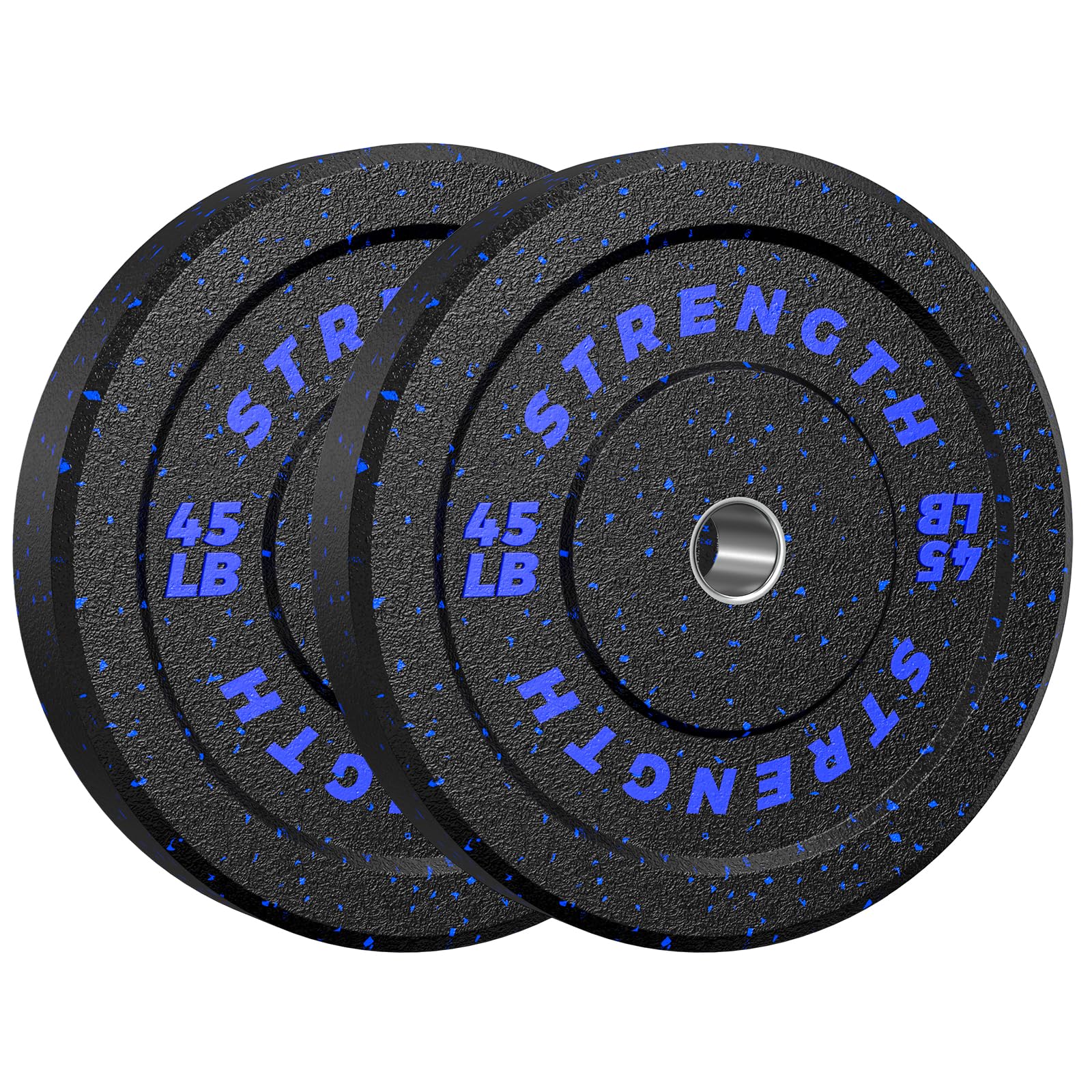 Photo 1 of (only 1) 2-Inch Olympic Bumper Plates Set, High-Bounce Colored Fleck-Rubber Barbell Weight Set for Home Gym, 10-260lb Strength Training Set for Weight Lifting