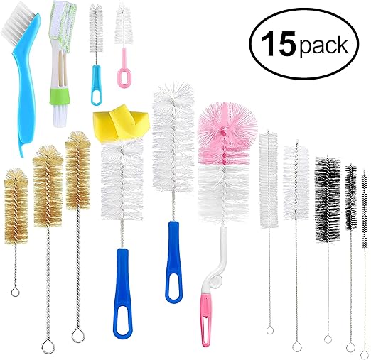 15pcs Food Grade Multipurpose Cleaning Brush Set Lab Cleaning