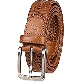 Tommy Bahama mens Stretch Leather Braid Belt