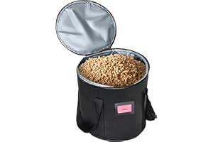 TOHONFOO 32LBS Wood Pellet Storage Containers for Smoker,Stay Dry Wood Pellets Storage Bin Compatible With Traeger/pit boss Pellet,Portable charcoal storage container bin feature Anti-Shock & Crack