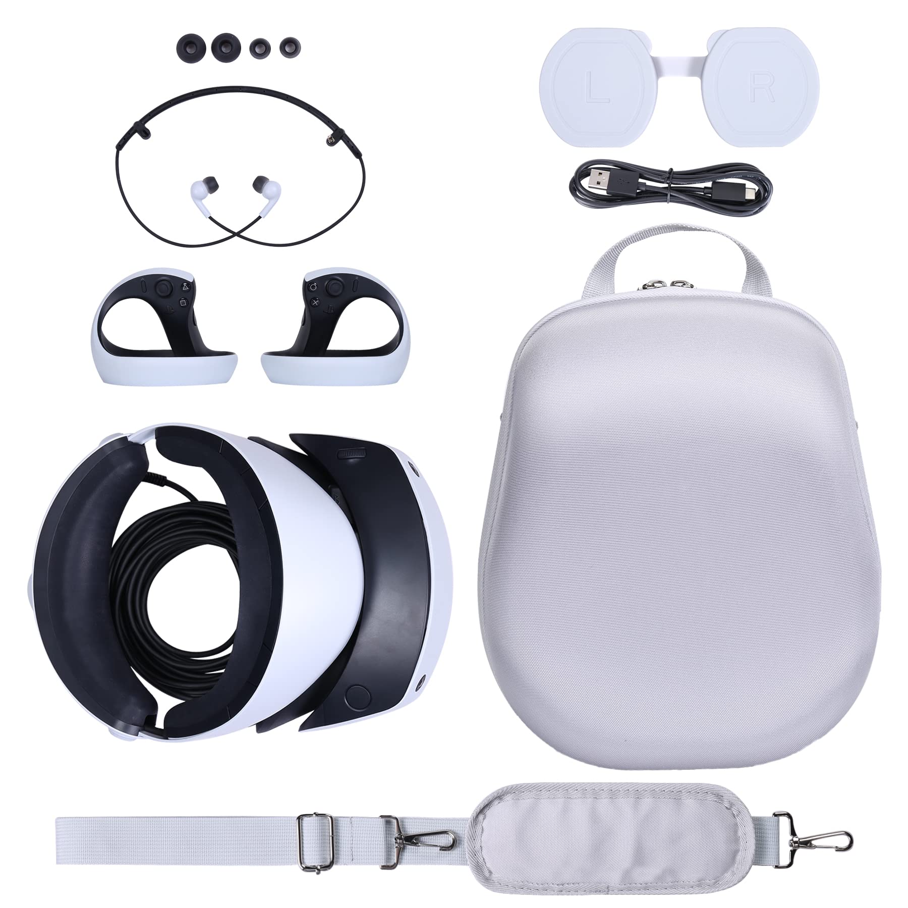 khanka Hard Case for Sony PlayStation VR 2(White)+Hard Case for Sony Psvita PS Vita 1000 and PSVita Slim (PSV 2000)/PSP PlayStation 3000 Video Console