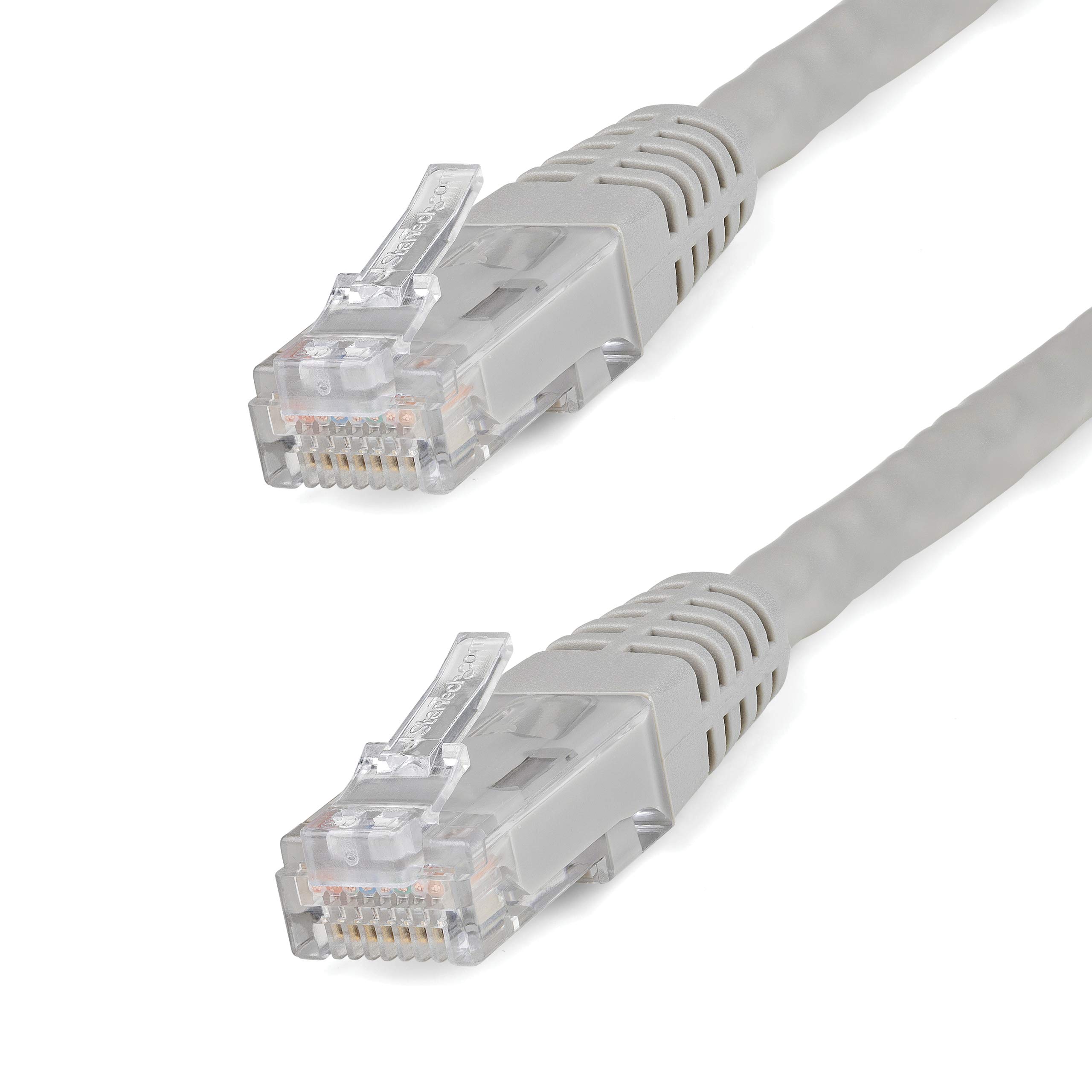 StarTech.com 3ft CAT6 Ethernet Cable - Gray CAT 6 Gigabit Ethernet Wire -650MHz 100W PoE RJ45 UTP Molded Network/Patch Cord w/Strain Relief/Fluke Tested/Wiring is UL Certified/TIA (C6PATCH3GR)