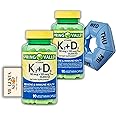 Spring Valley Vitamin K2 90mcg D3 125mcg 90 Count Vegetarian Capsule, 180 Total Pack of 2 Includes Pills Organizer + Me Gustas Sticker
