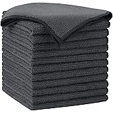 AIDEA Microfiber Cleaning Cloth-12PK, Soft Microfiber Towels for Cars, Absorbent Cleaning Rags, Lint-Free Streak-Free Wash Cloths for House, Kitchen, Window(12in.x12in), Grey