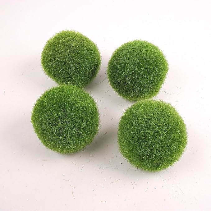 Meena Supplies Packs of Artificial Fake Moss Rocks Cobbles Balls