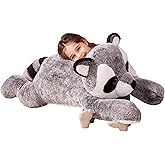 IKASA Giant Raccoon Stuffed Animal Plush Toy,Large Racoon 30" Cute Jumbo Soft Toys,Huge Big Size Plushy Fluffy Fat Oversized Plushie,Gifts for Kids