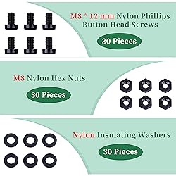 Pzsmocn 90 Pieces/30 Sets M8*12 mm Plastic Black
