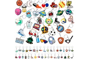 Batiyeer 36 Pack Game Keychains Bulk Birthday Party Favor Gifts Sports Game Mermaid Key Chains Goodie Bag Stuffers for Party Decoration Supplies