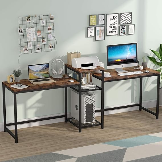 Tribesigns Escritorio para computadora, Escritorio Extra Largo para Dos