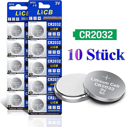 Licb 10 Stuck Cr2032 3v Lithium Knopfzellen Cr Amazon De Elektronik