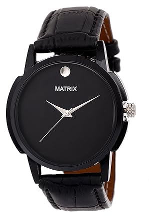 Black Dial & Black Leather Strap Analog Watch for Mens/Boys- (WCH-131-SL)
