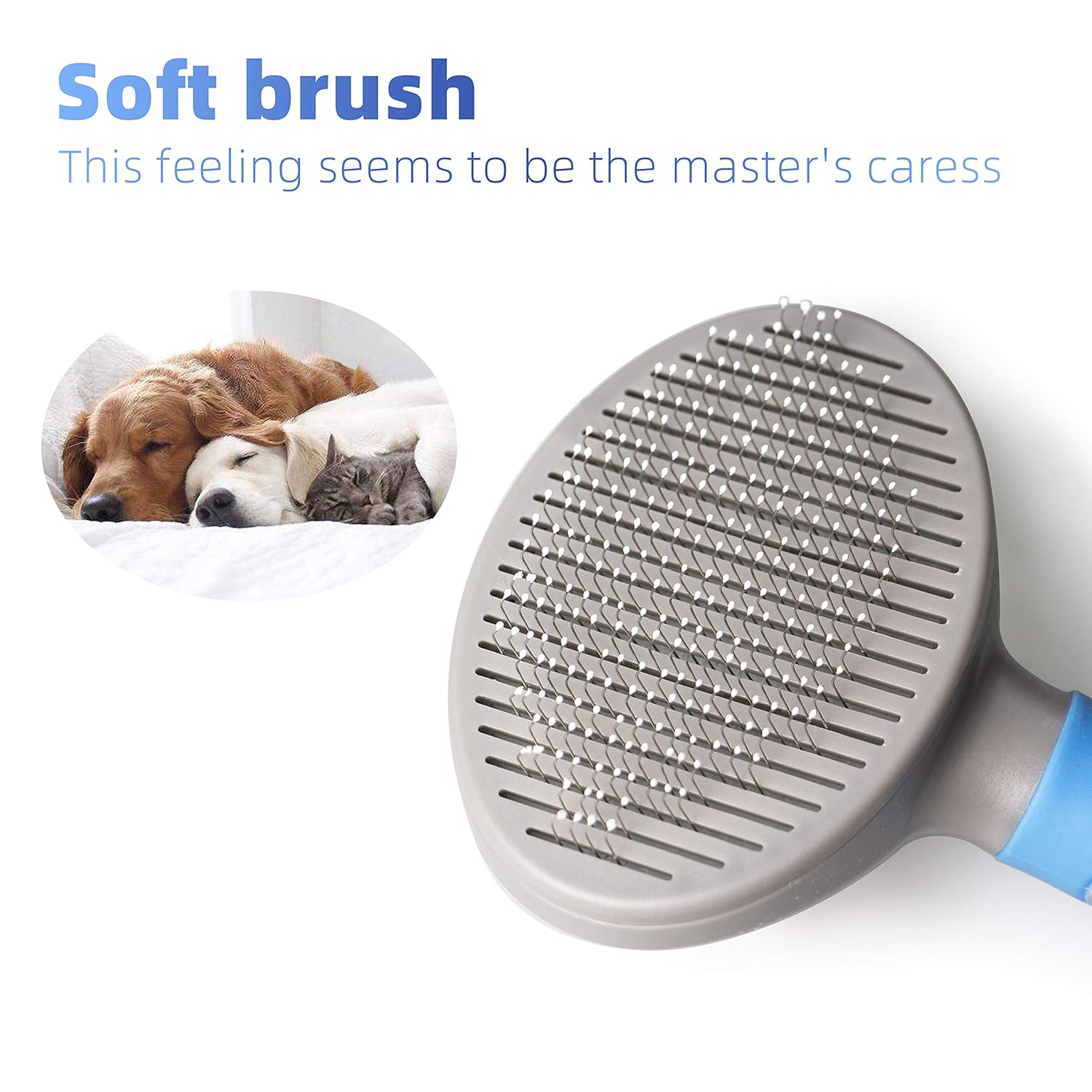 Dog Hair Brush Self Clean Pet Slicker Brush Puppy Shedding Grooming Tool Ergonomic Hair Remover for Dogs Long Hair Cats Easter Gift: Beauty