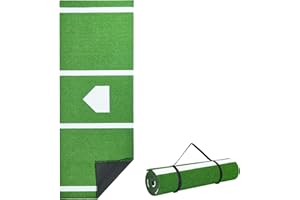 VEVOR Baseball Softball Hitting Batting Mat, 10' x 3.8' Indoor/Outdoor Softball Mat, Lined & Foam Backing Anti-Slip Anti-Fade