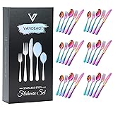 Rainbow Silverware Set Flatware Cutlery - 30 Pieces