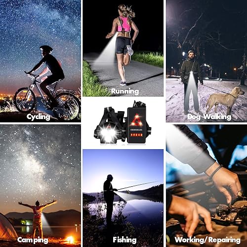 ORHOMELIFE Upgrade Chest Light Outdoor Night Runner Safety