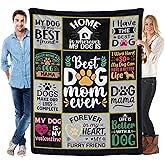 Dog Mom Blanket for Women, Presents Gifts for Dog Lovers & Owners, Mothers Day Christmas Birthday Gift Idea, 50"X60" Soft Flannel Throws Blanket