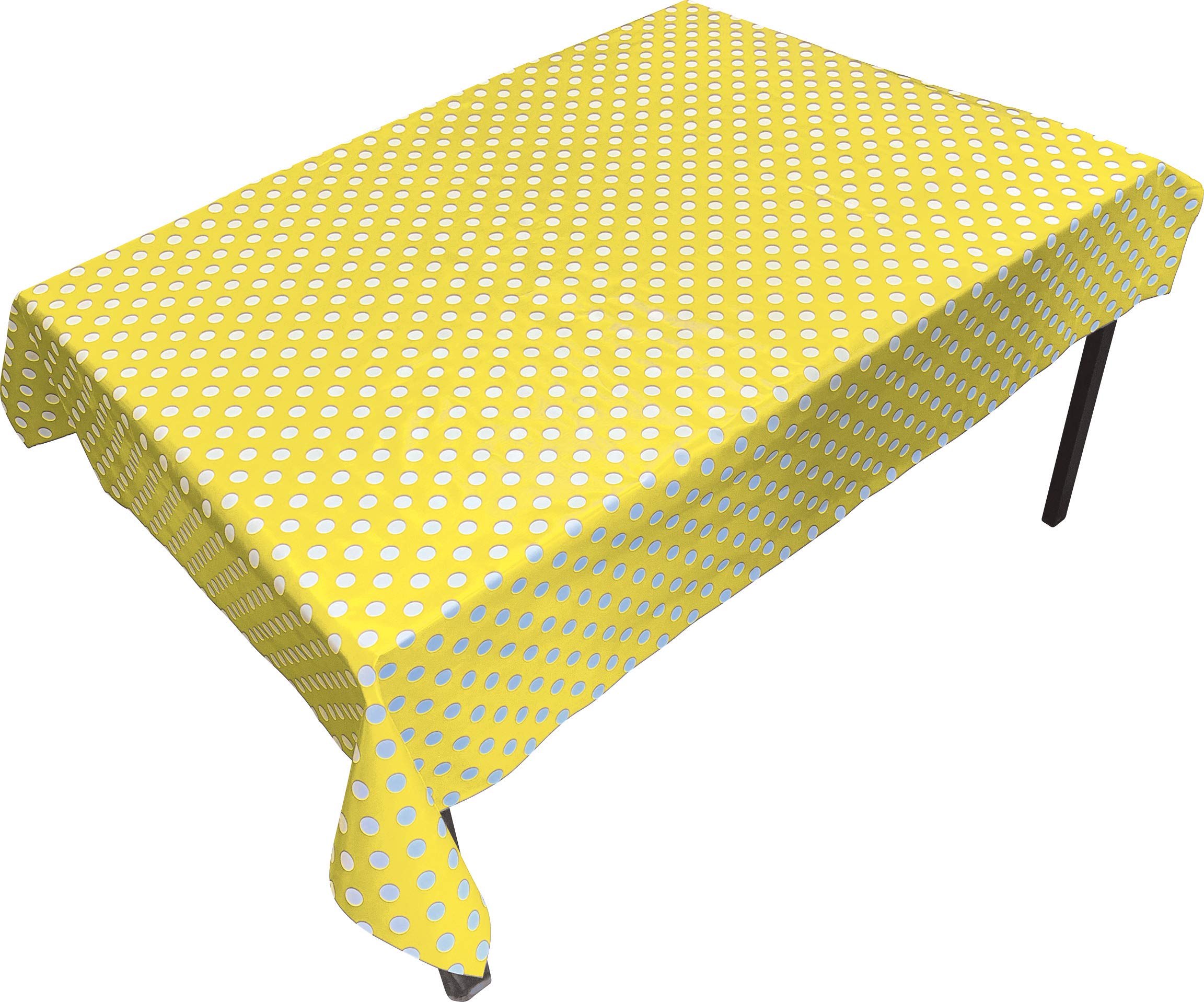 Springboard PVC Table Cloth and Floor Cover - Rectangular Waterproof Wipe Clean Tablecloth for Kids Messy Play and Arts and Crafts - Plastic Wipeable Table Cover - 1.4 x 1.7m Rectangle - Yellow Spot